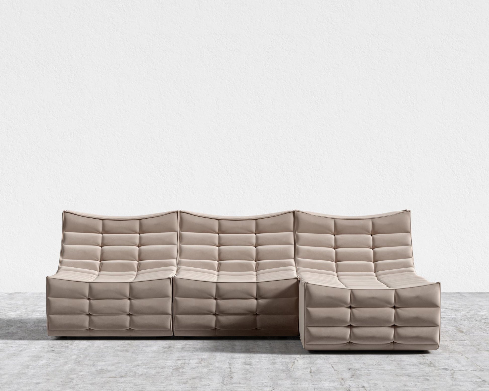 Tanner Sectional Sofa - Plush Velvet - Blush