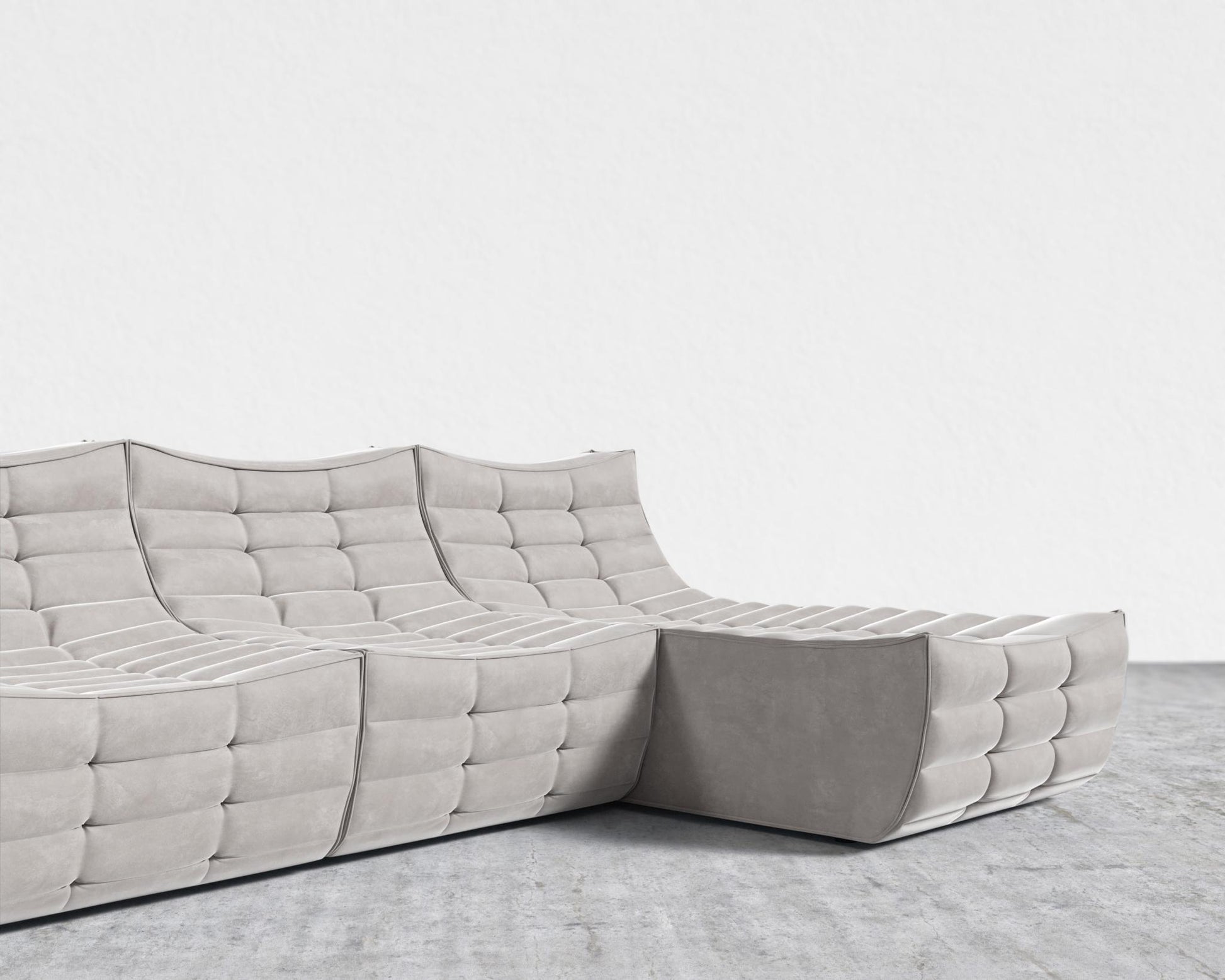 Tanner Sectional Sofa - Venice Vegan Suede - Chiffon