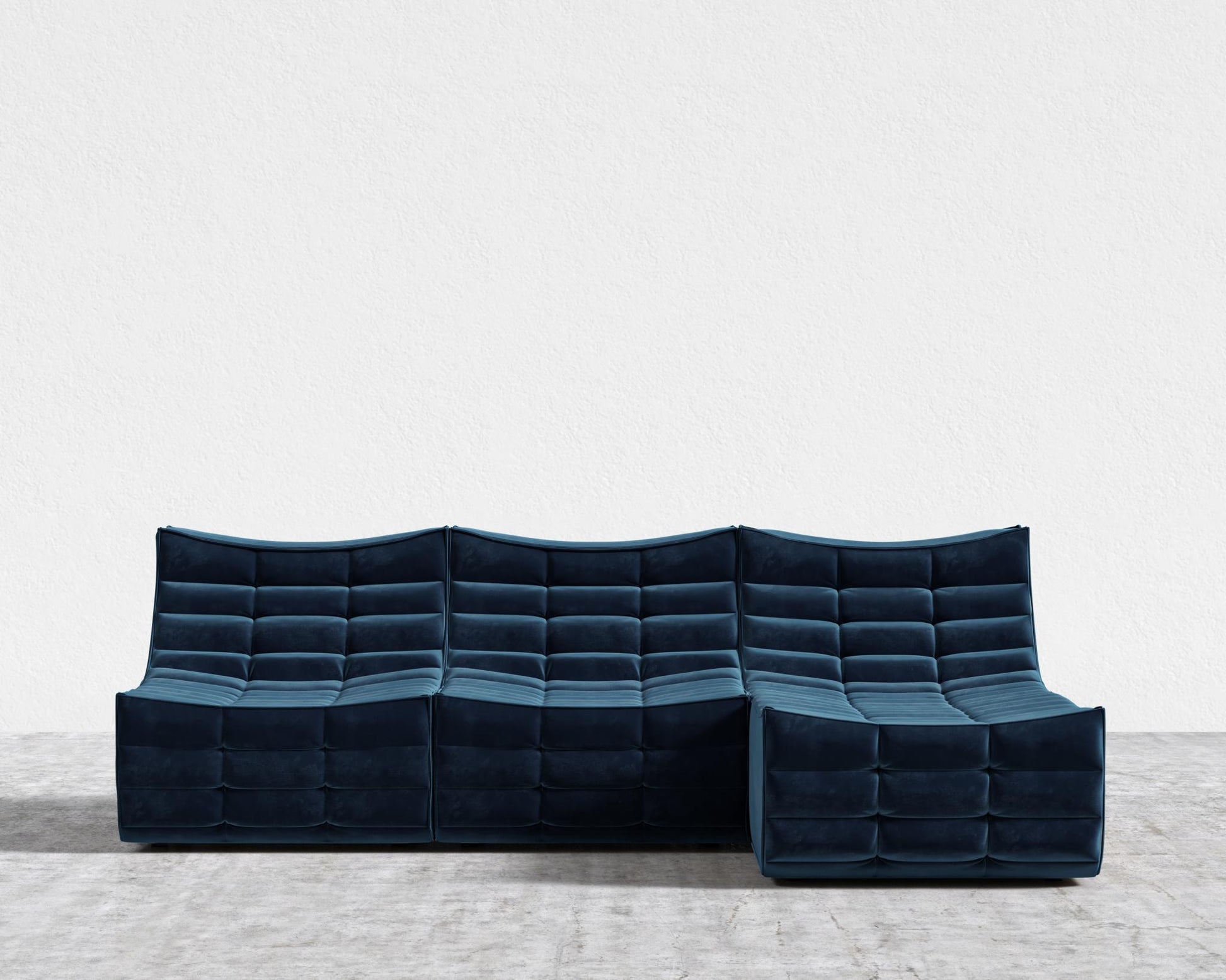 Tanner Sectional Sofa - Plush Velvet - Cobalt