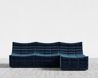 Tanner Sectional Sofa - Plush Velvet - Cobalt