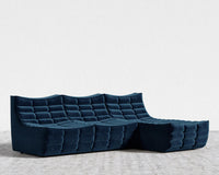 Tanner Sectional Sofa - Plush Velvet - Cobalt