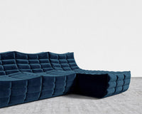 Tanner Sectional Sofa - Plush Velvet - Cobalt