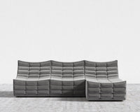 Tanner Sectional Sofa - Plush Velvet - Glacier Grey