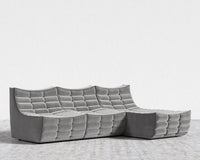 Tanner Sectional Sofa - Plush Velvet - Glacier Grey