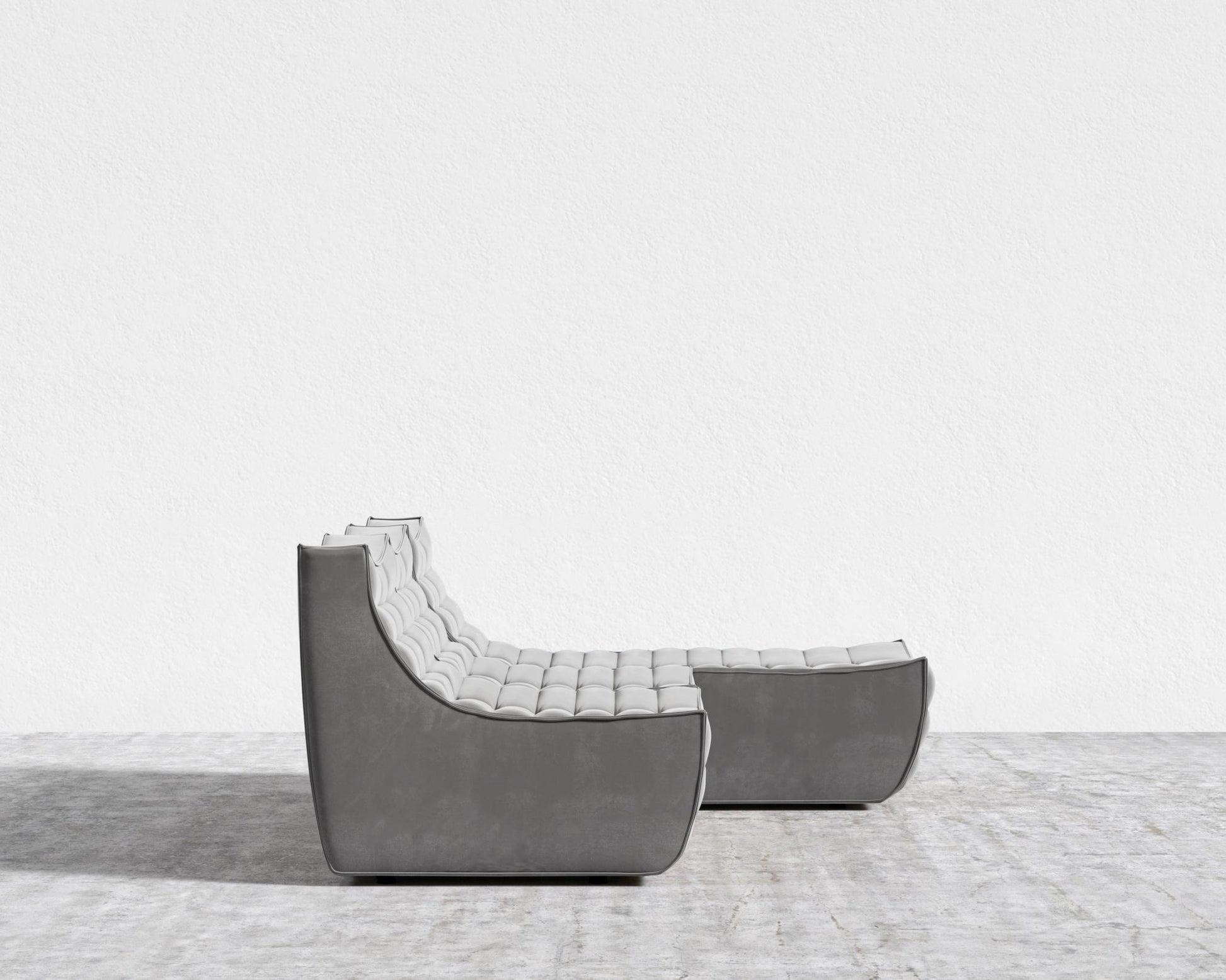 Tanner Sectional Sofa - Plush Velvet - Glacier Grey