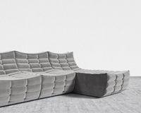 Tanner Sectional Sofa - Plush Velvet - Glacier Grey