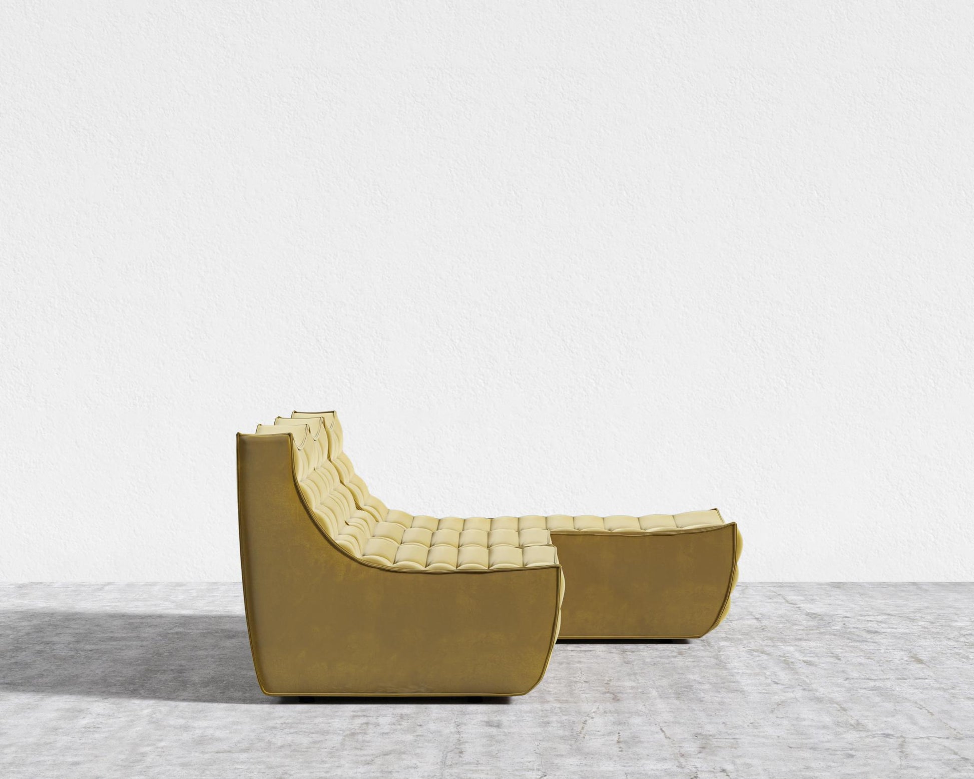 Tanner Sectional Sofa - Plush Velvet - Golden Beryl