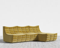 Tanner Sectional Sofa - Plush Velvet - Golden Beryl