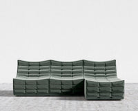 Tanner Sectional Sofa - Plush Velvet - Moonstone