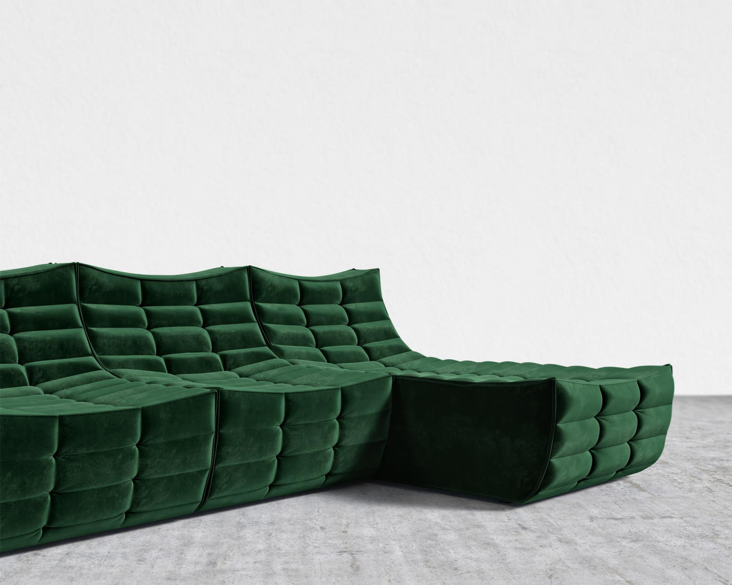 Tanner Sectional Sofa - Plush Velvet - Moss