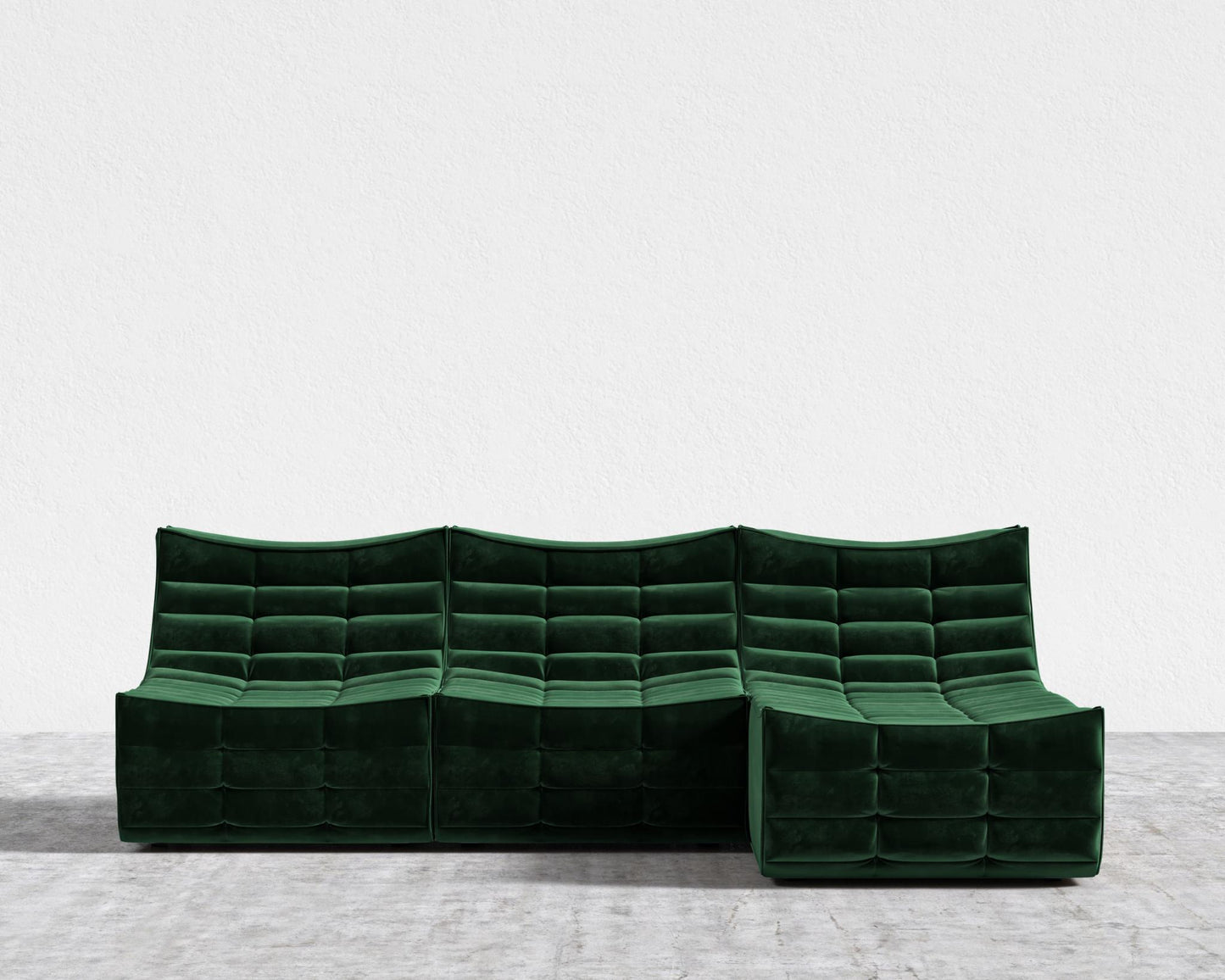 Tanner Sectional Sofa - Plush Velvet - Moss