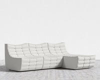 Tanner Sectional Sofa - Trento Microfiber Leather - Trento Eggshell