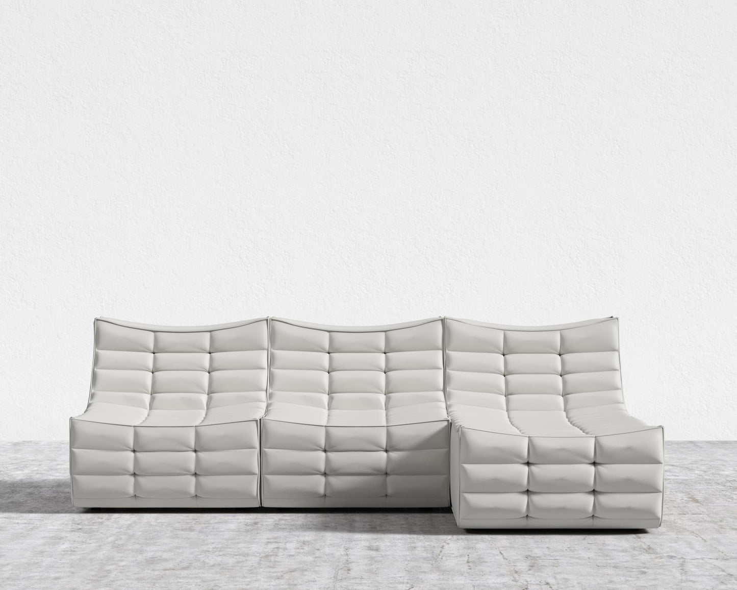 Tanner Sectional Sofa - Trento Microfiber Leather - Trento Eggshell