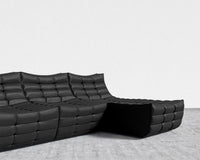 Tanner Sectional Sofa - Trento Microfiber Leather - Trento Jet Black