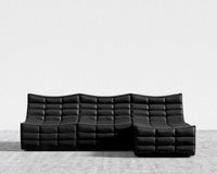 Tanner Sectional Sofa - Trento Microfiber Leather - Trento Jet Black