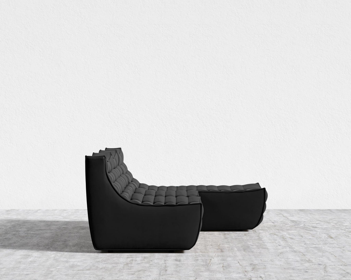 Tanner Sectional Sofa - Trento Microfiber Leather - Trento Jet Black