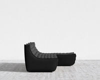 Tanner Sectional Sofa - Trento Microfiber Leather - Trento Jet Black