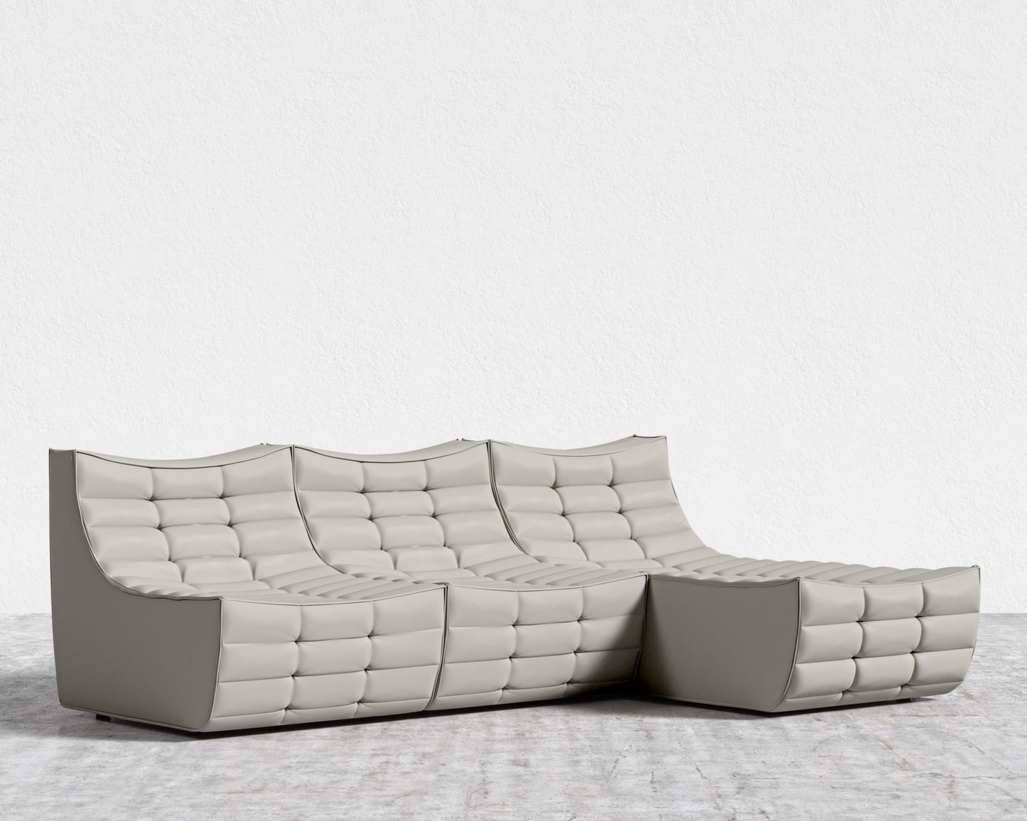 Tanner Sectional Sofa - Trento Microfiber Leather - Trento Taupe