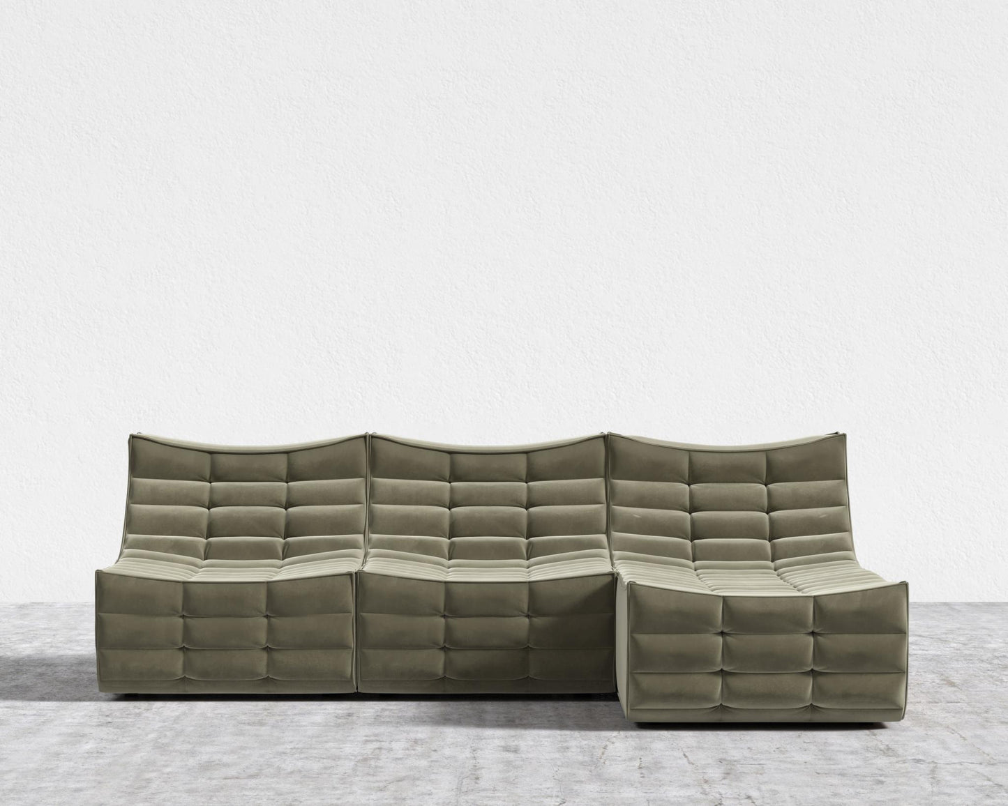 Tanner Sectional Sofa - Signature Plush Velvet - Olive Green