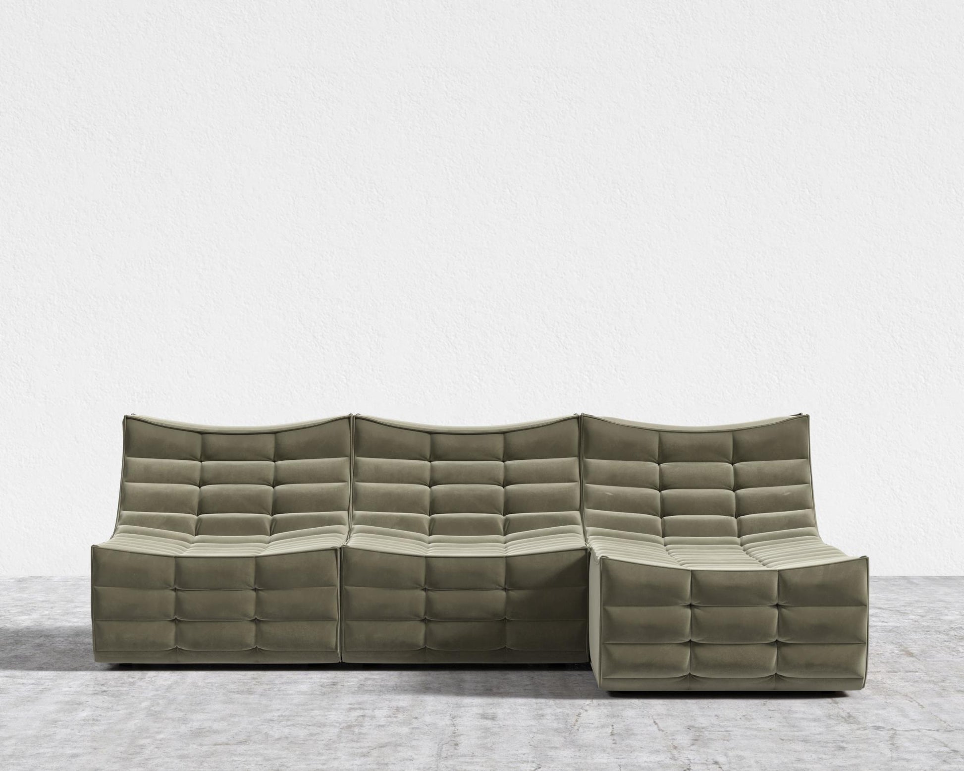 Tanner Sectional Sofa - Signature Plush Velvet - Olive Green