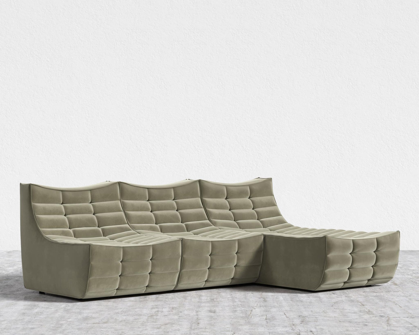 Tanner Sectional Sofa - Signature Plush Velvet - Olive Green