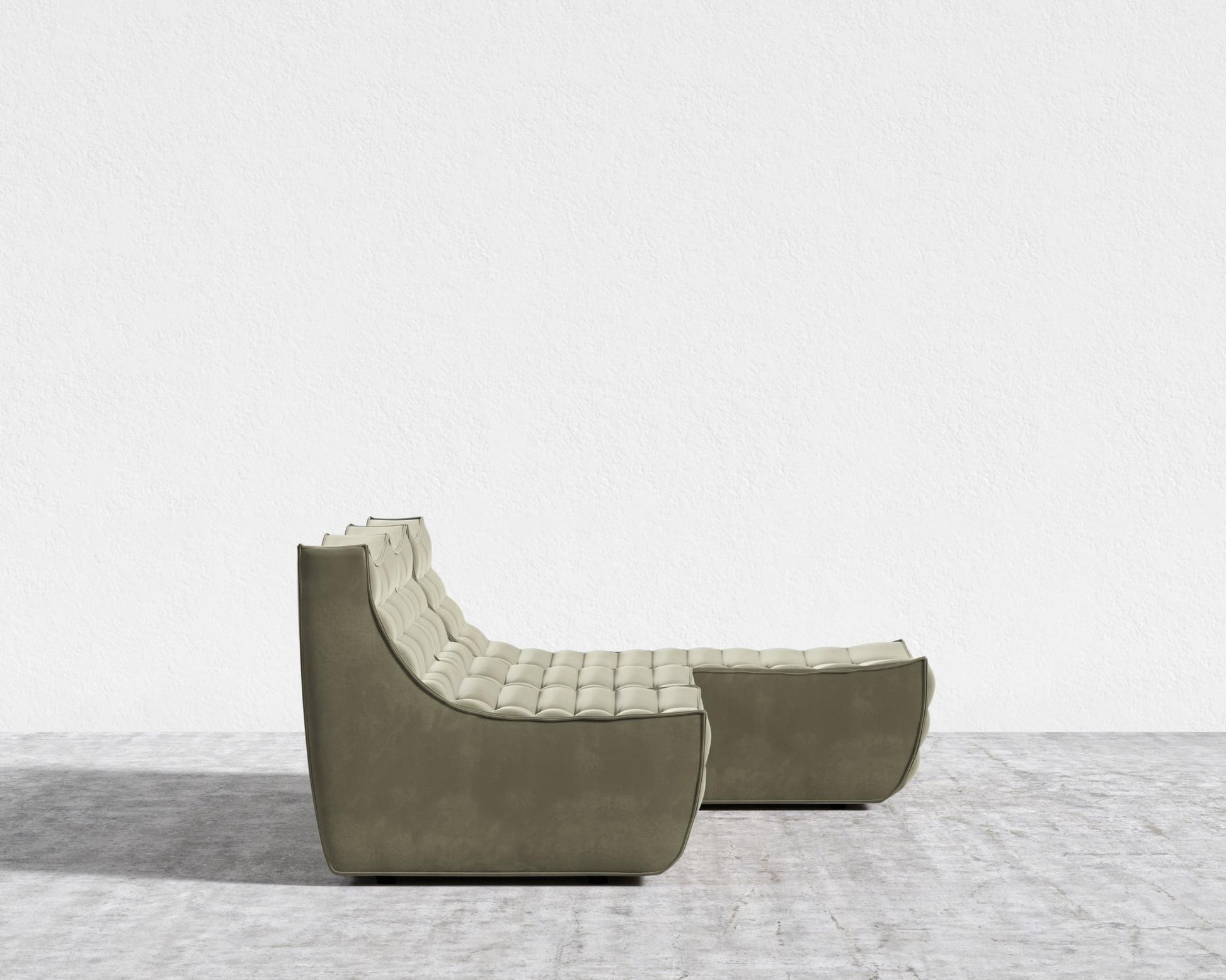 Tanner Sectional Sofa - Signature Plush Velvet - Olive Green