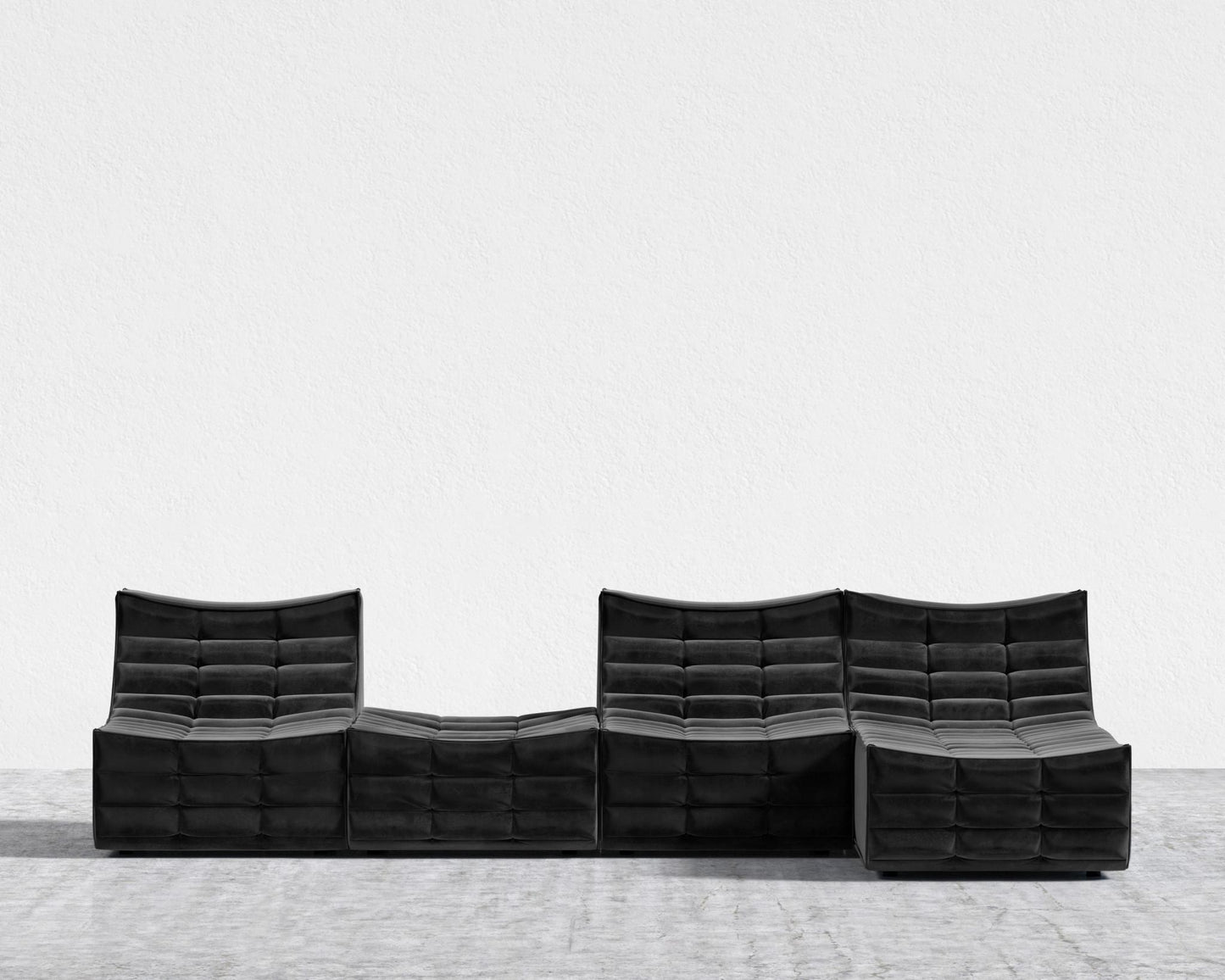 Tanner Modular Sectional - Plush Velvet - Black