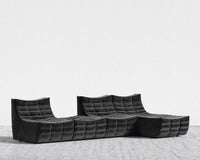 Tanner Modular Sectional - Plush Velvet - Black