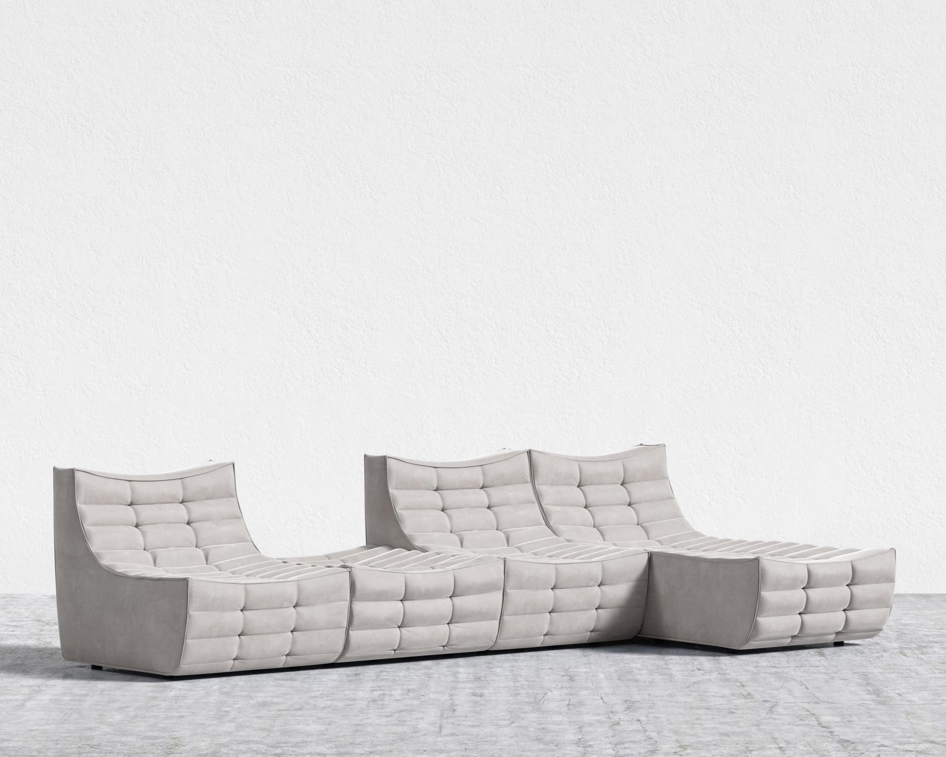 Tanner_Modular_Sectional_Venice_Vegan_Suede - Chiffon