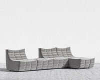 Tanner Modular Sectional - Plush Velvet - Glacier Grey