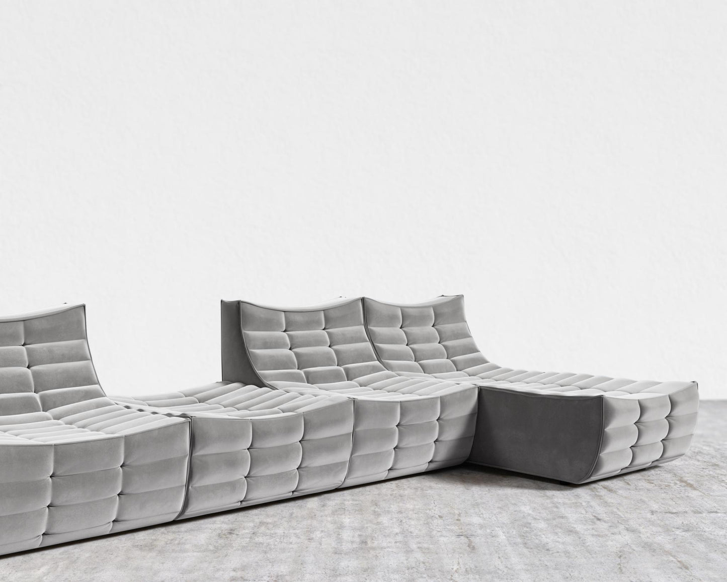 Tanner Modular Sectional - Plush Velvet - Glacier Grey