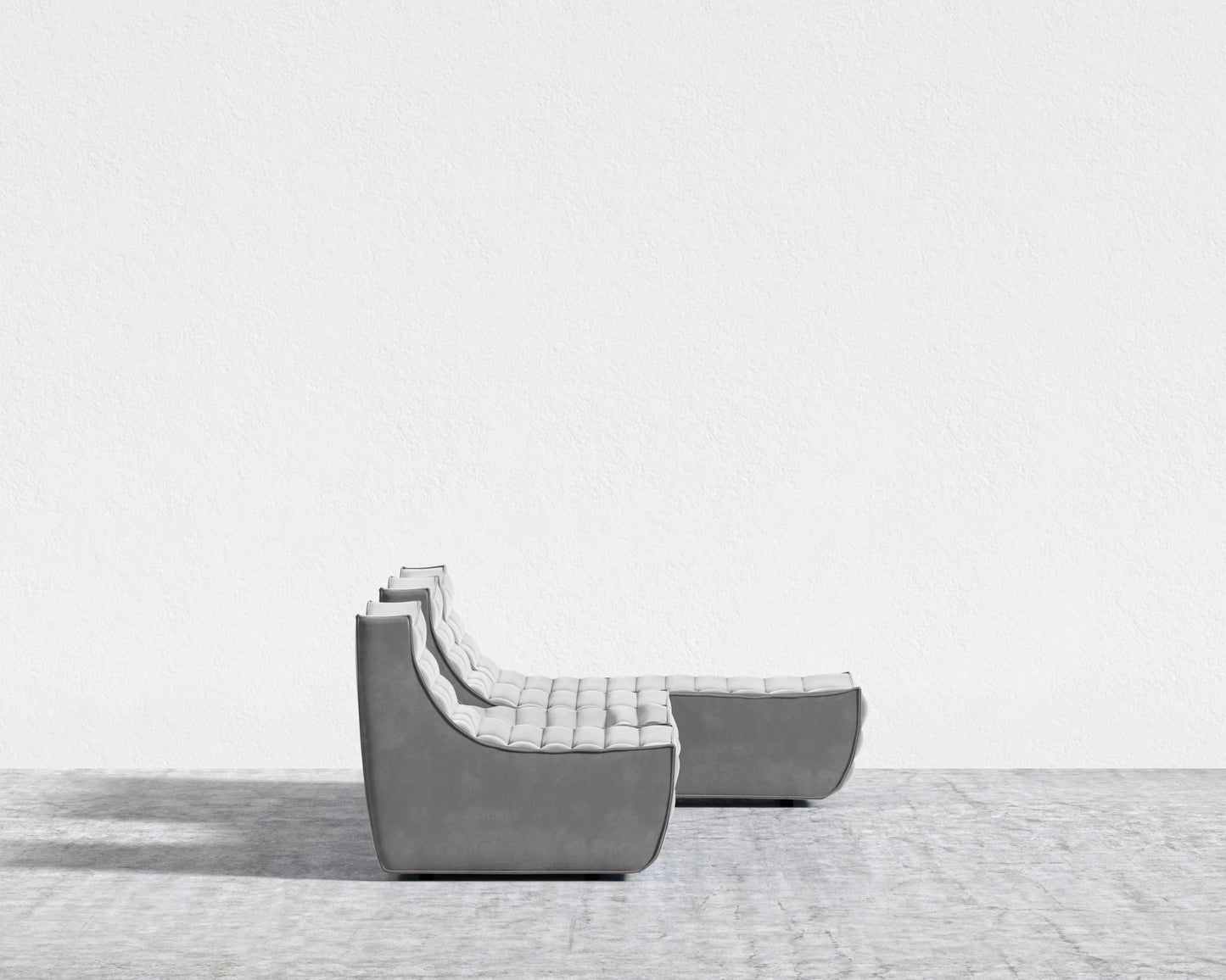 Tanner Modular Sectional - Plush Velvet - Glacier Grey