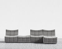 Tanner Modular Sectional - Plush Velvet - Glacier Grey