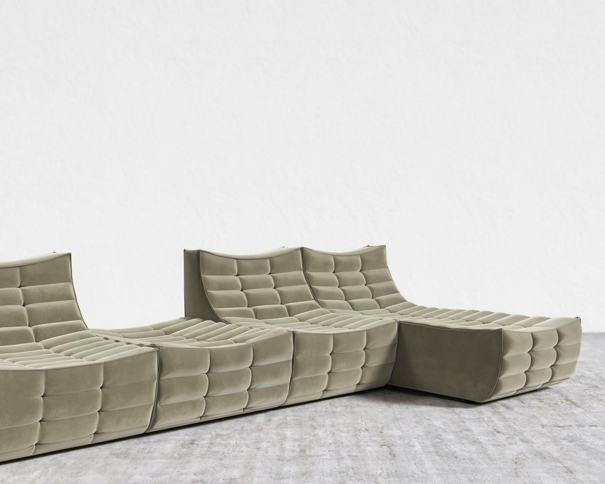 Tanner Modular Sectional - Signature Plush Velvet - Olive Green