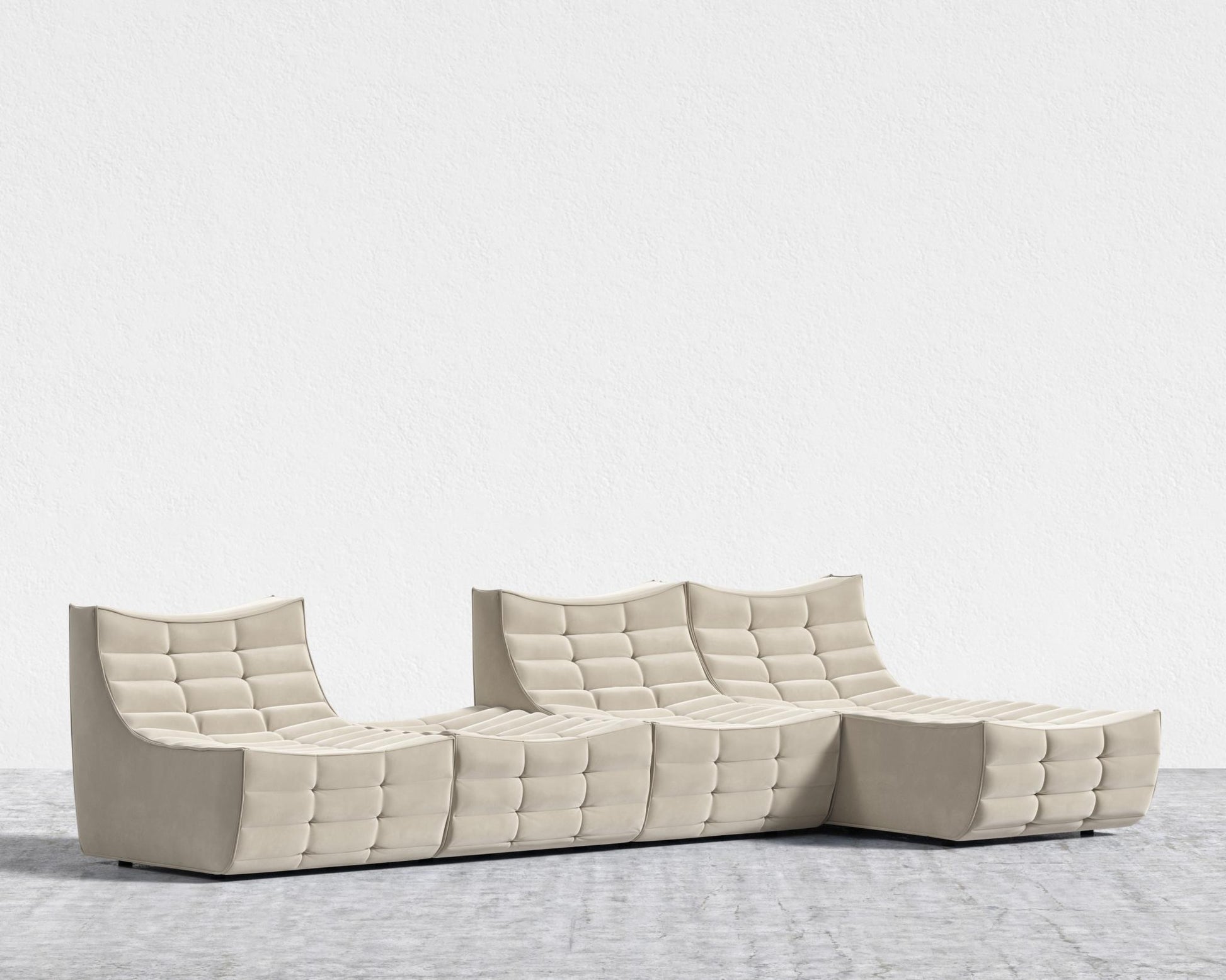 Tanner Modular Sectional - Signature Plush Velvet - Warm Taupe