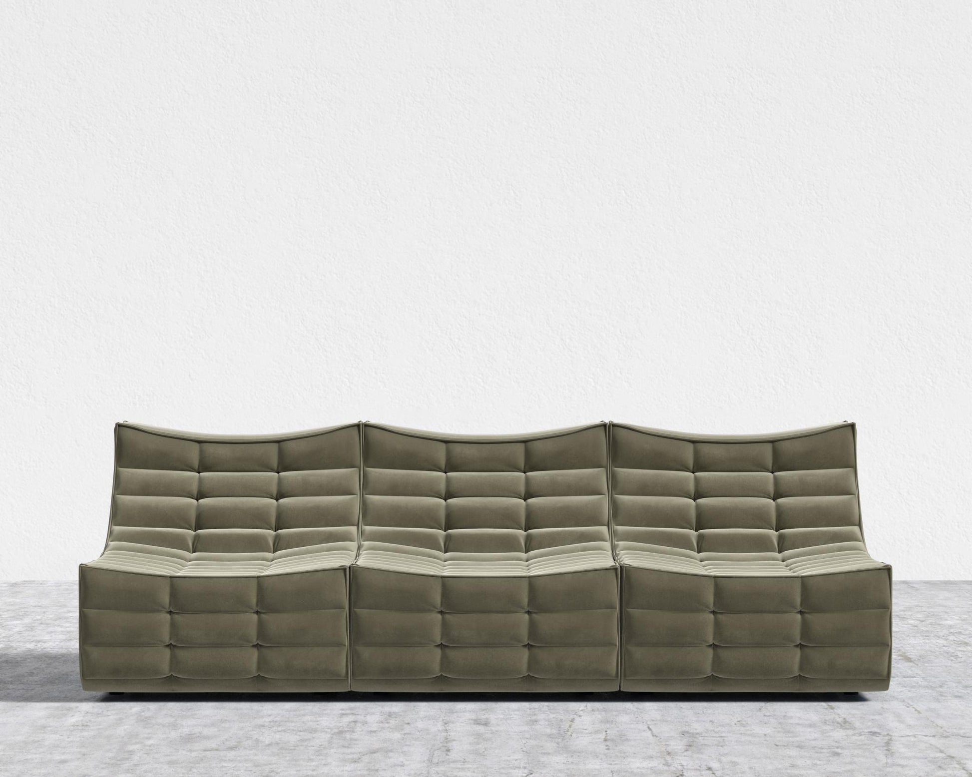Tanner 3 Seater Sofa - Signature Plush Velvet - Olive Green