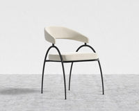 Uma Dining Chair - Black Frame - Plush Velvet - Cloud