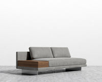 Dresden Armless Sofa with Side Table - Venice Vegan Suede - Strato