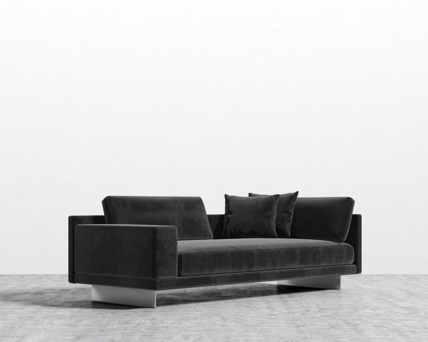 Dresden Left Arm Sofa - Plush Velvet - Black
