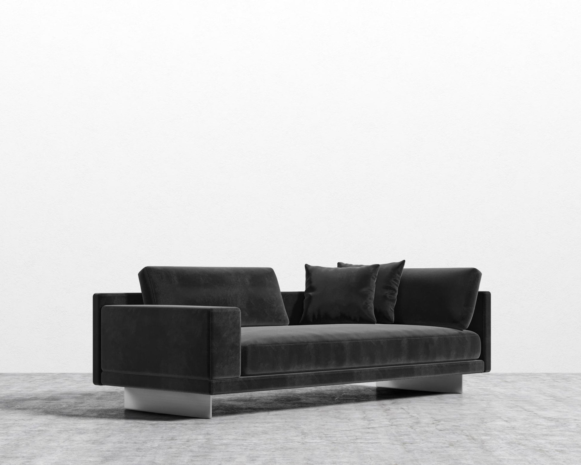 Dresden Left Arm Sofa - Plush Velvet - Black