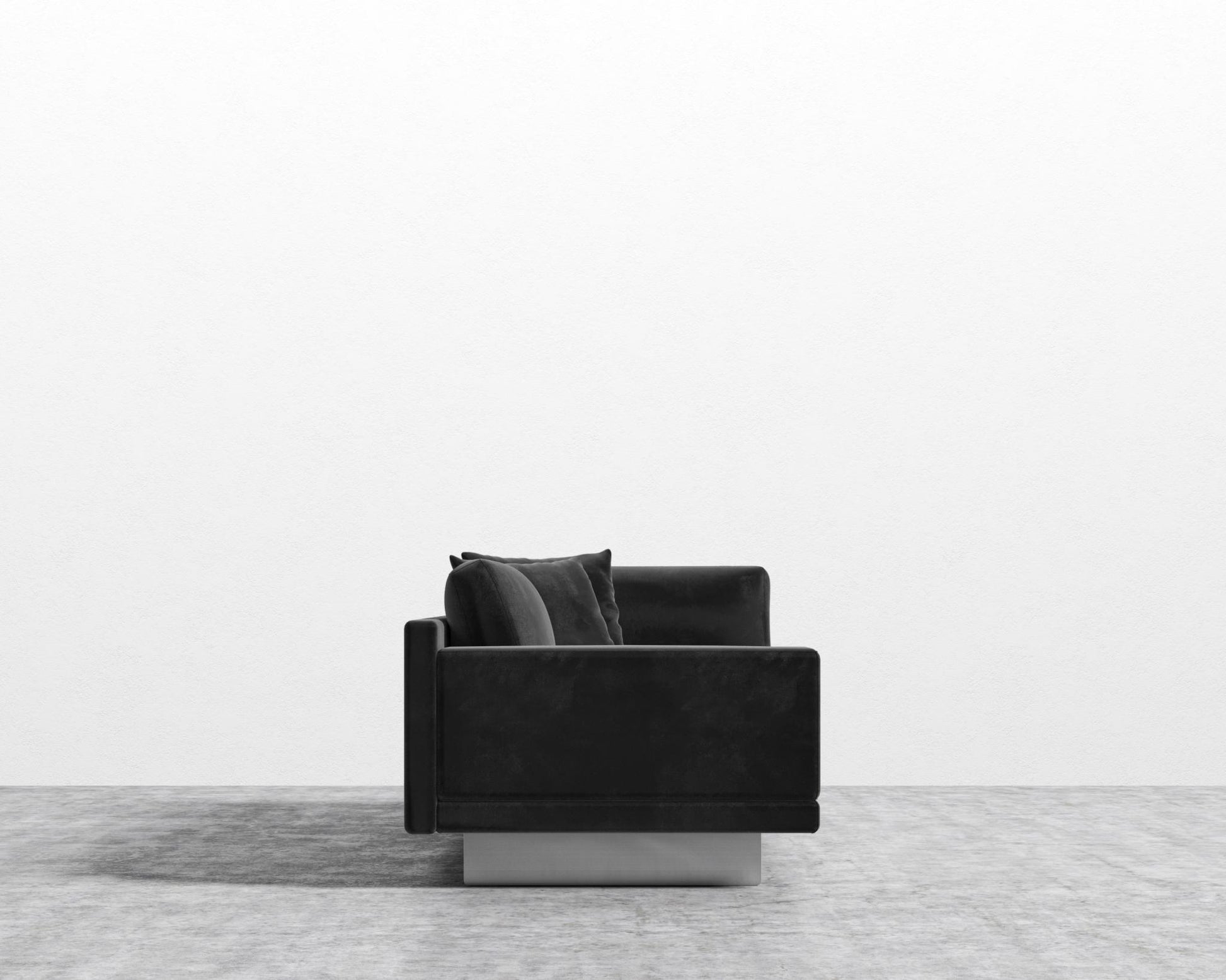 Dresden Left Arm Sofa - Plush Velvet - Black