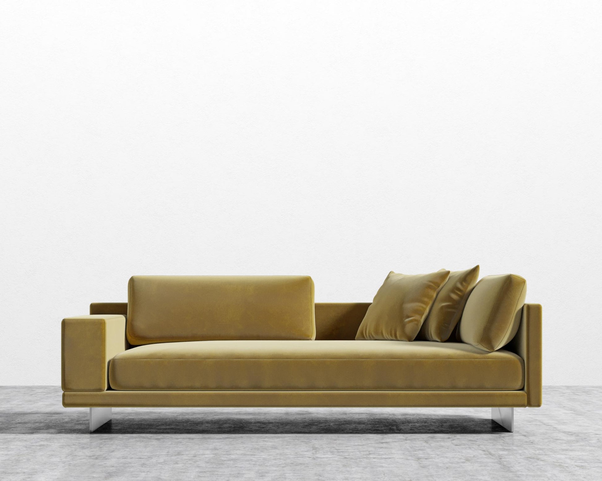 Dresden Left Arm Sofa - Plush Velvet - Golden Beryl