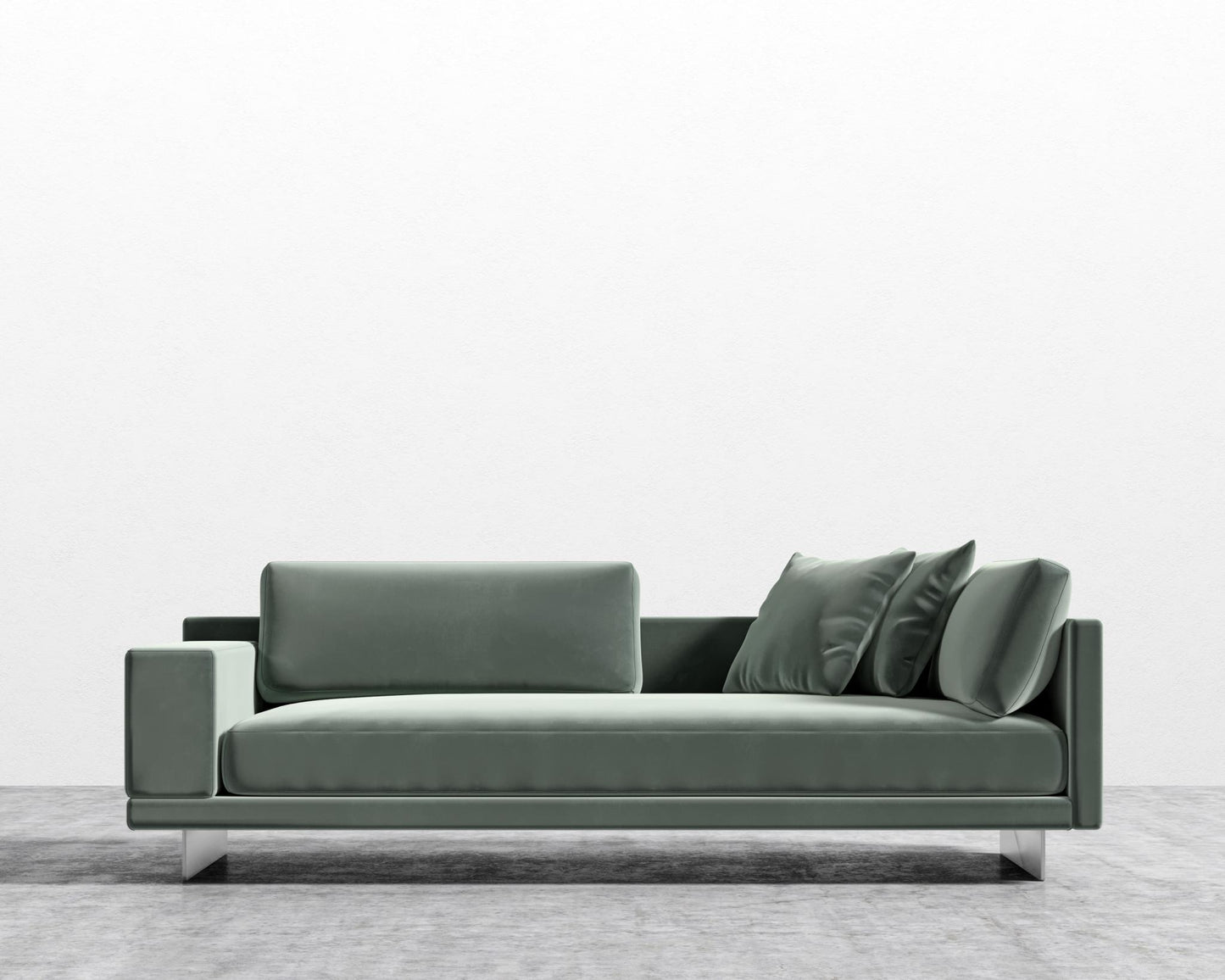 Dresden Left Arm Sofa - Plush Velvet - Moonstone