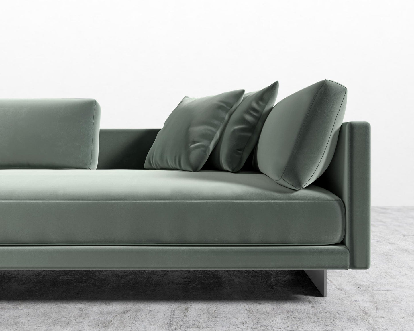 Dresden Left Arm Sofa - Plush Velvet - Moonstone