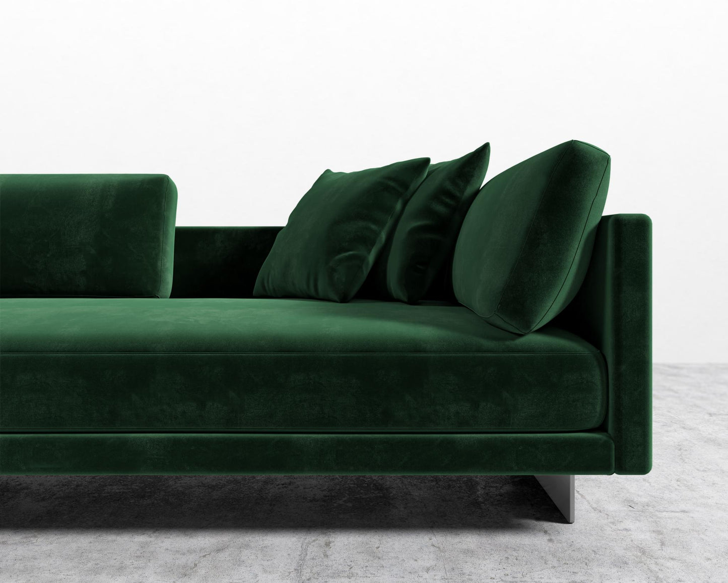Dresden Left Arm Sofa - Plush Velvet - Moss