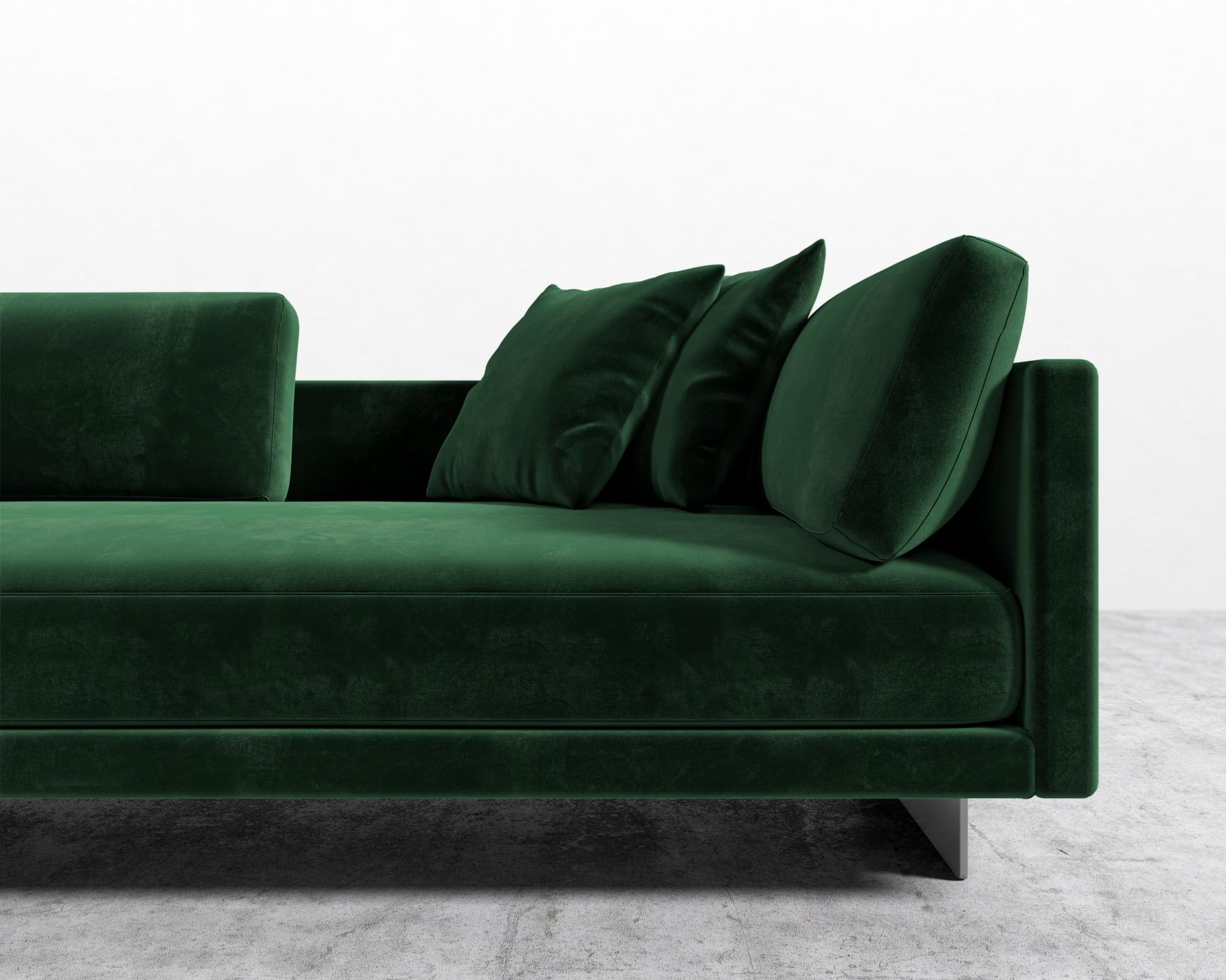 Dresden Left Arm Sofa - Plush Velvet - Moss