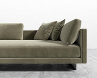 Dresden Left Arm Sofa - Plush Velvet - Olive Green