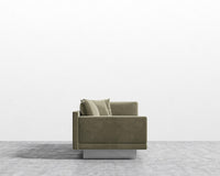 Dresden Left Arm Sofa - Plush Velvet - Olive Green