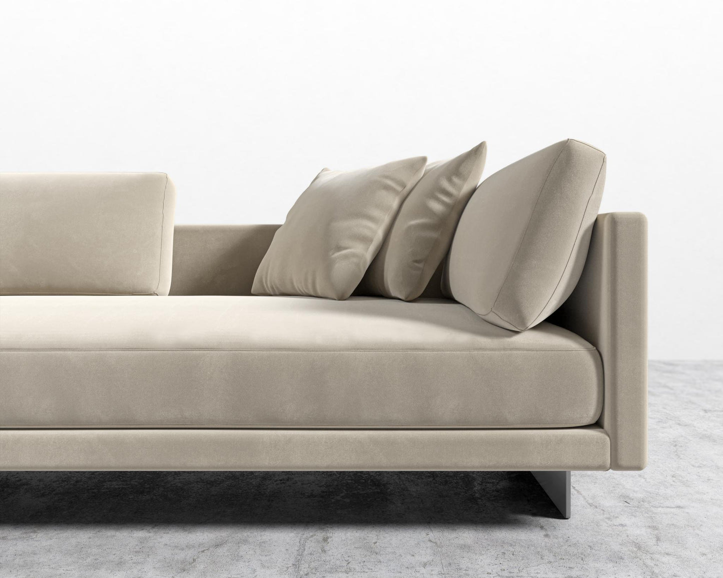 Dresden Left Arm Sofa - Plush Velvet - Warm Taupe