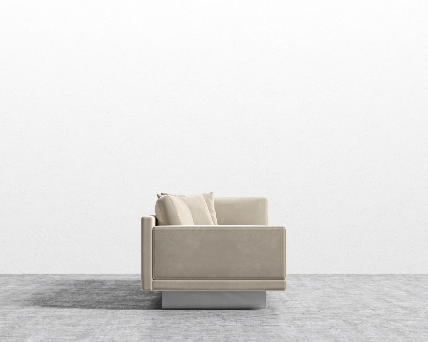 Dresden Left Arm Sofa - Plush Velvet - Warm Taupe